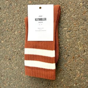 Retro cotton socks - sienna/ cream