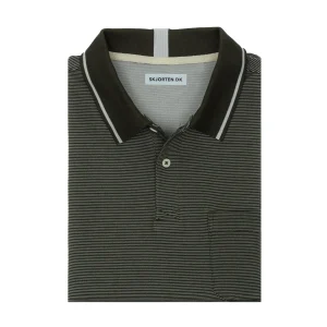 Army Polo | Solero Stripe Army - Modern fit