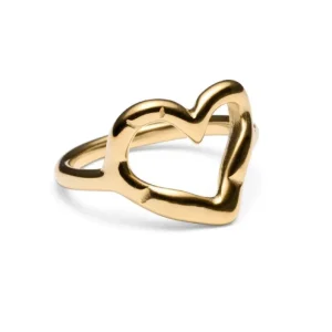 Smykkeli Copenhagen Ring - Big Heart - Gold Colour
